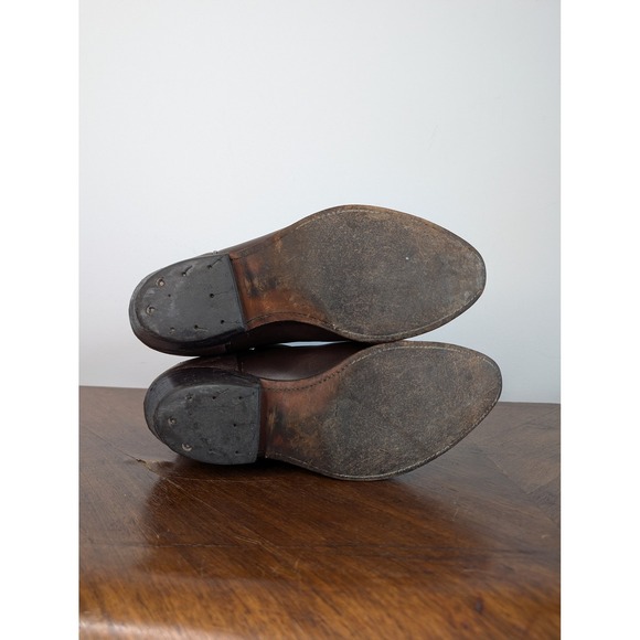 Vintage Bullrider Brown Leather Pull On Western Cowboy Boots - Picture 6 of 9